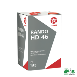 Texaco Rando HD 46 Hidrolik Sistem Yağı 15 KG Teneke, ISO VG 46 sınıfında, çinko katkılı ve aşınma önleyici bir hidrolik yağdır. Endüstriyel ve mobil hidrolik sistemlerde pompa, piston ve hareketli parçaların aşınma, pas, oksidasyon ve köpük oluşumuna karşı korunmasına yardımcı olur.